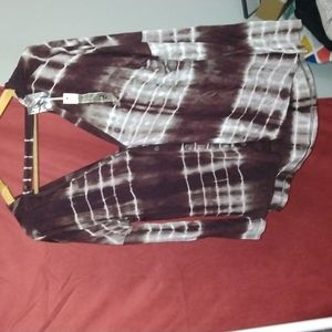Ya Los Angeles Brown tie dye long sleeves blouse top new with tags